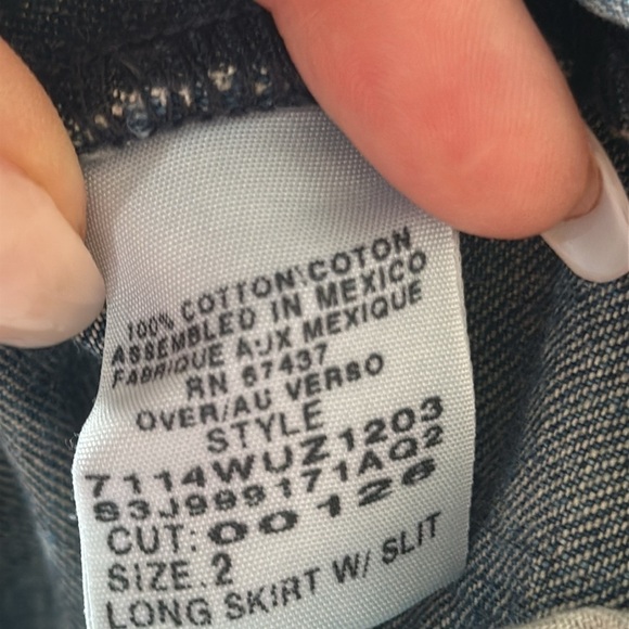 VTG Y2K Polo Ralph LOGO Lauren Jean Denim Maxi Skirt Size 28 Waist Back Pocket - Picture 11 of 11